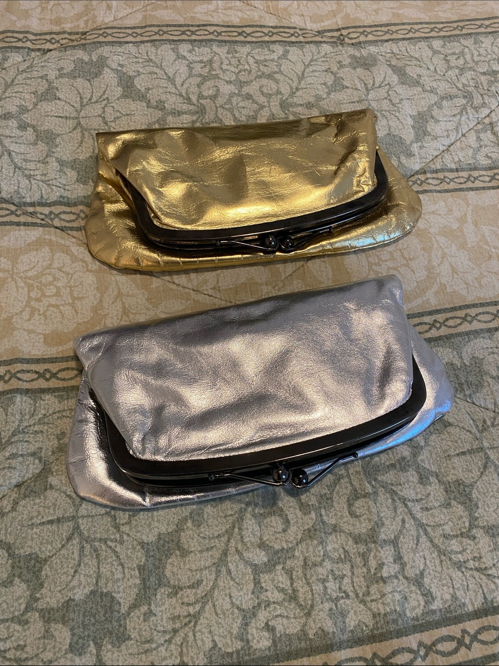 Metallic Gold and Silver Pouch Duo